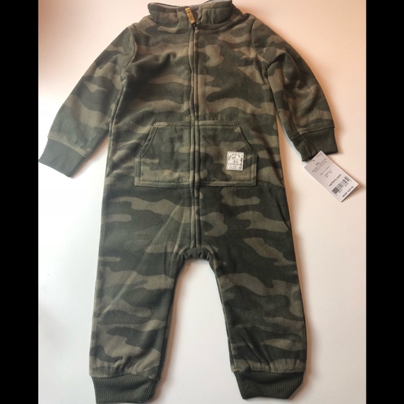 Carters Baby Boy Camouflage Fleece Overall - Picture 2 of 6